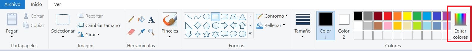 \label{menu_paint}Menú Paint